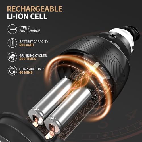 Gravity Sensor Electric Salt and Pepper Grinder Set, Battery-Powered