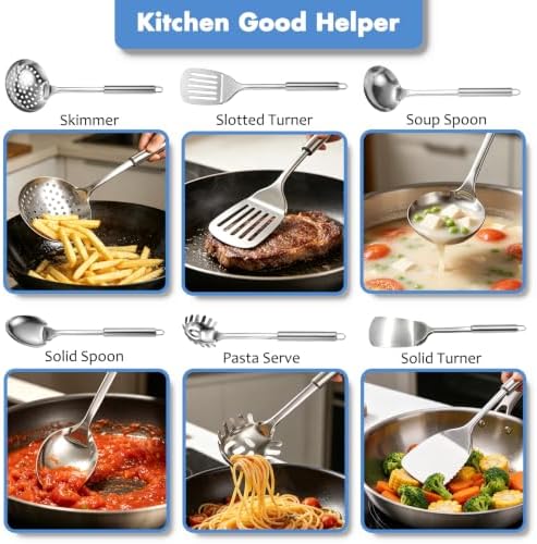 11-Piece Stainless Steel Cooking Utensil Set with Holder