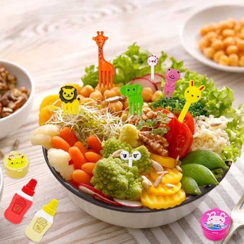 55-Pack Bento Box Accessories & Mini Condiment Bottles Set