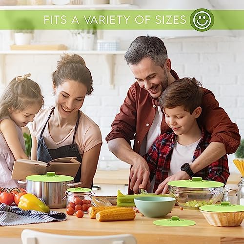 Silicone Bowl Lids, Green, Set of 5