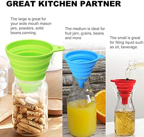 Kitchen Funnel Set of 3, Large Medium and Small, Kitchen Gadgets