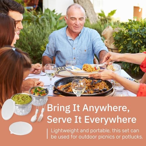 Useful Co. Dip Chiller Bowl with Lid, 20oz 2-Pack, Chilled Serving