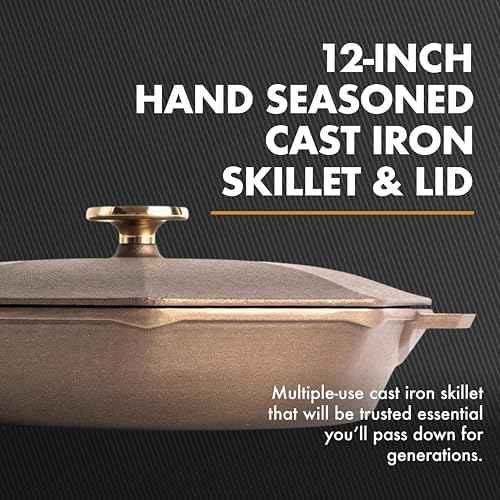 FINEX Cast Iron 8 and 12 Inch Skillet Bundle with Lids