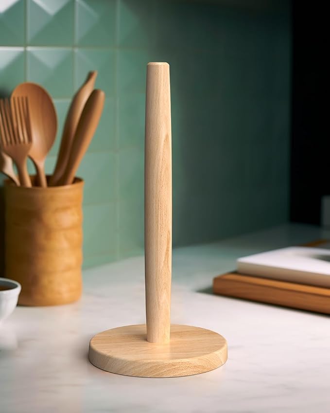 KitchLife Wooden Paper Towel Holder Countertop, Fits Jumbo Roll - Image 9