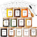 GPOVVIMX 12 Pcs Glass Spice Jars with Bamboo Airtight Lids and 191