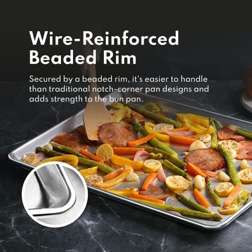 New Star Foodservice Commercial-Grade 18-Gauge Aluminum Sheet Pan/Bun