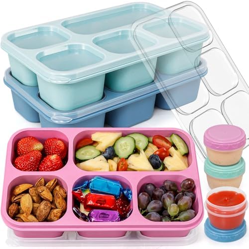 Caperci Bento Box Adult Lunchable Container with 3pc Dressing Cups