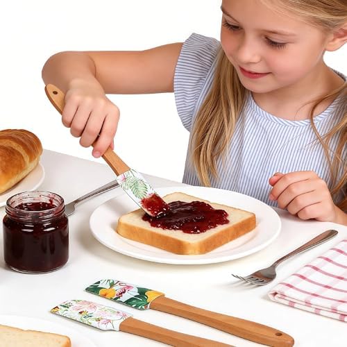 Silicone Cooking Spatula Set with Wooden Handles: Ideal for daily cake