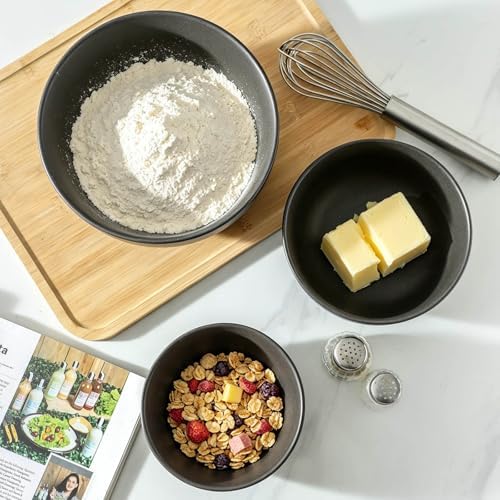Tikoore Ceramic Mixing Bowls Set,Soup Bowls Set of 3, Stoneware