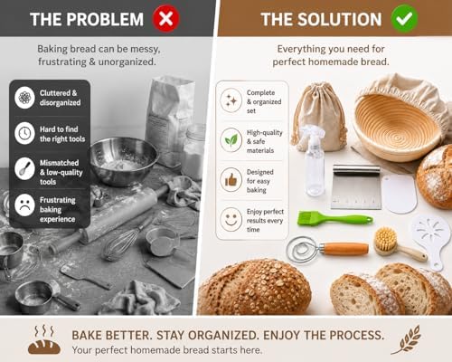 Sourdough Starter Kit & Baking Kit – 9-Piece Kit with Banneton
