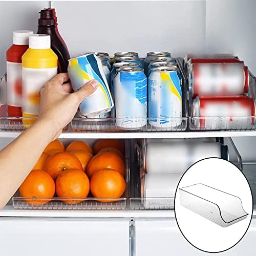 Refrigerator Organizer Clear Plastic Beverage Canned Food Dispenser