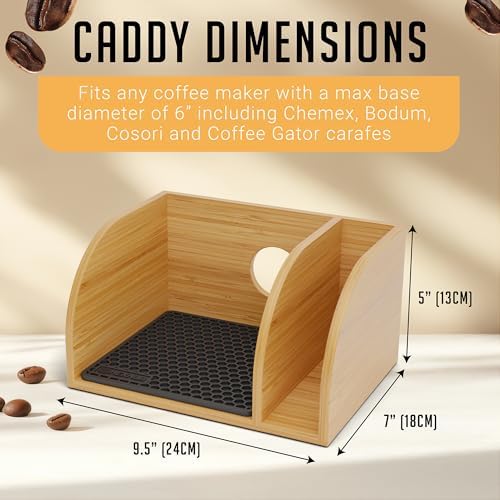 HEXNUB Pour Over Caddy with Lid for Chemex Coffee Makers