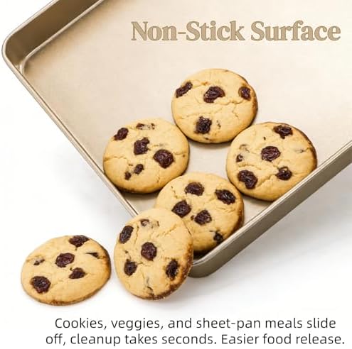 Dicunoy 3 PCS Baking Sheet Pans, Heavy Duty Cookie Sheets for Oven 11