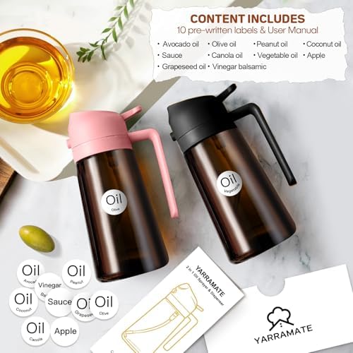 YARRAMATE 16oz/470ml DarkBrown Oil Sprayer (Pink)