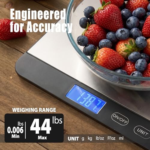 Food Scale 44lb/20kg, Extra-Large Platform Digital Kitchen Scale
