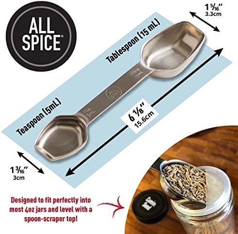 AllSpice Stainless Steel Double Sided Measuring Spoon