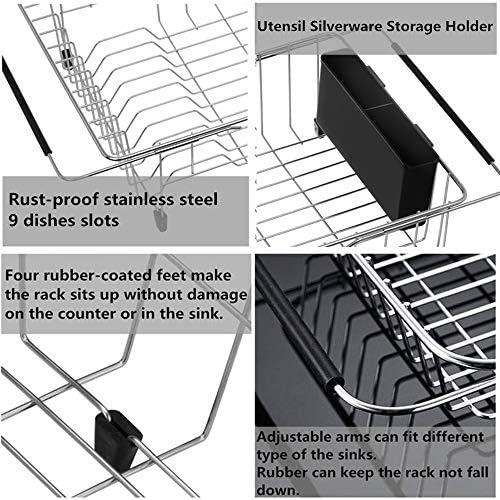 SANNO Adjustable Stainless Steel Dish Drying Rack