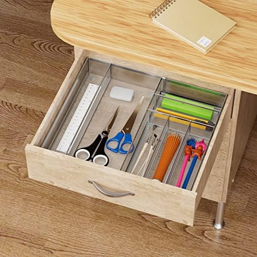 JANE EYRE Expandable Utensil Drawer Organizer, Silver