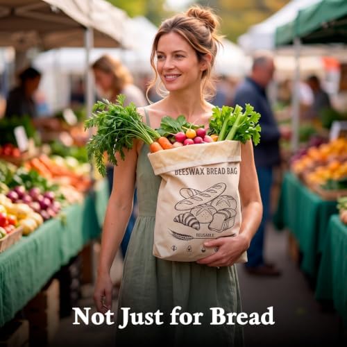 Reusable Beeswax Bread Bag with Zipper