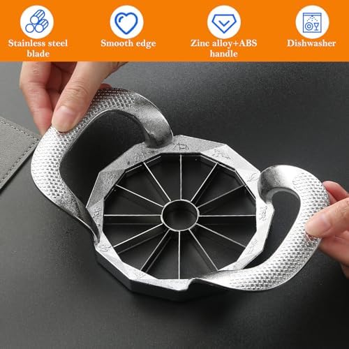 Apple Slicer, HEAVY DUTY Apple Corer, 12-Blade Stainless Steel Apple