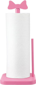 Leinuosen Pink Bow Paper Towel Holder Coquettish Cute Bow Wooden Paper Towel by Leinuosen