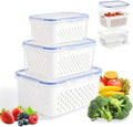 3PC-4 in 1 Food Storage Container, Fruit Storage Containers for