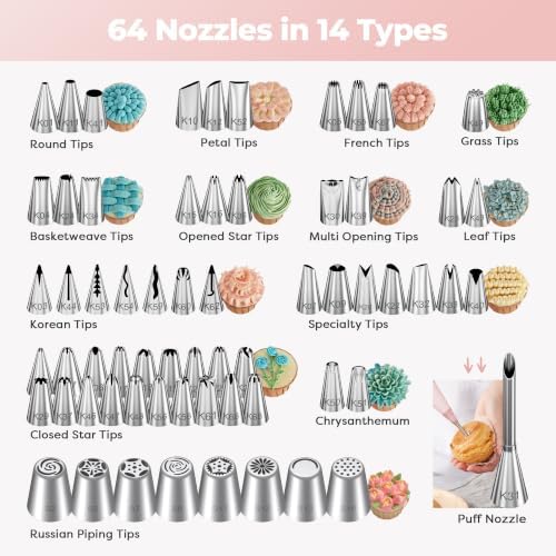 Kootek 158 Aluminum Cake Decorating Kit, Baking Tools for Beginners &