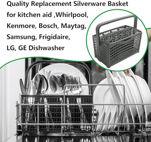 Universal Dishwasher Silverware Cutlery Basket, 2 in 1 Detachable Gray