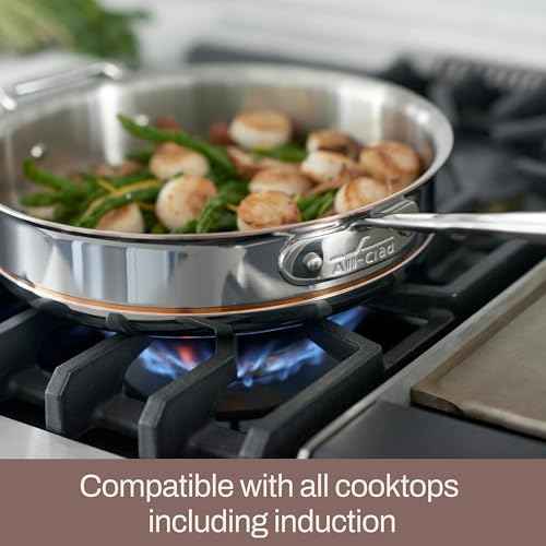 All-Clad Copper Core Stainless 4 Qt Sauté Pan with Lid, Made in the