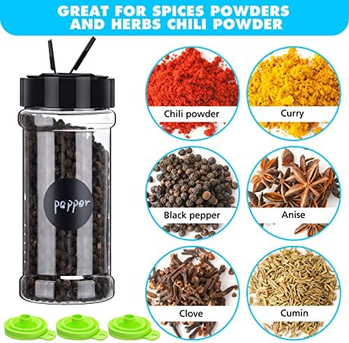 Hsei 48 Pcs 3 oz Clear Plastic Spice Jars Spice Bottles with Shaker