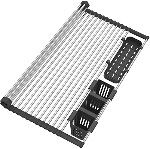 BBXTYLY Expandable Over-Sink Dish Drying Rack, Black