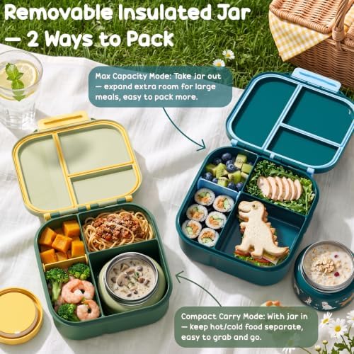 Fimibuke Kids Bento Lunch Box w/Insulated Water Bottle, Lunch Bag &