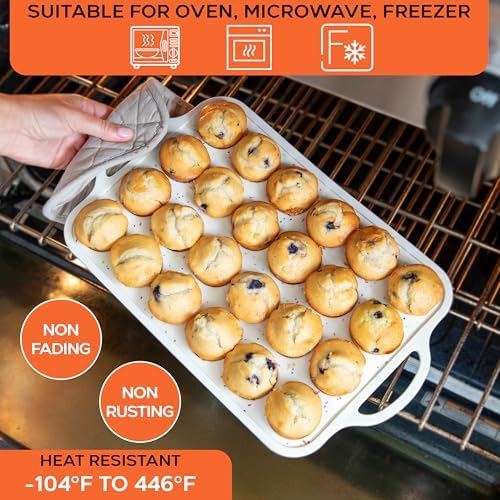 Globeat 12 Cups Size-2pack Muffin Pan with Metal Reinforced Frame
