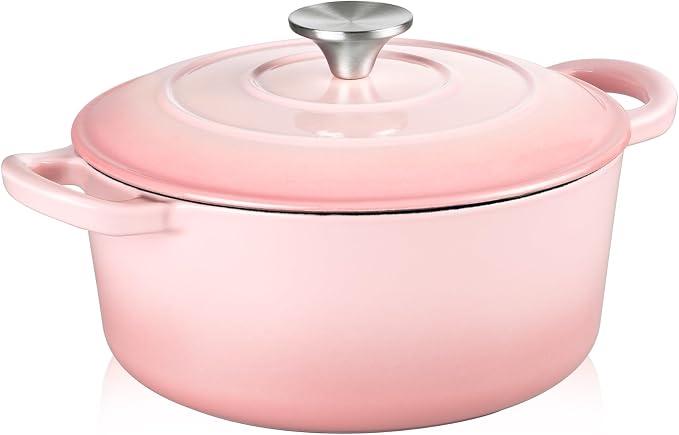 TeamFar Enameled Cast Iron Dutch Oven - 3QT Small Dutch Oven Pot - Heavy Duty by TeamFar