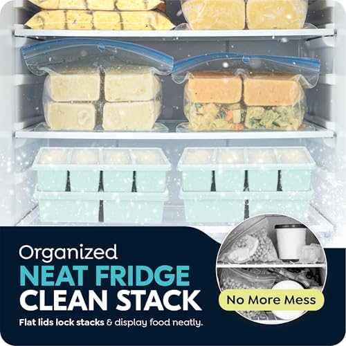 Silicone Soup Freezer Molds with Lids, 2 Cup & 1 Cup Combo, 2 Pack