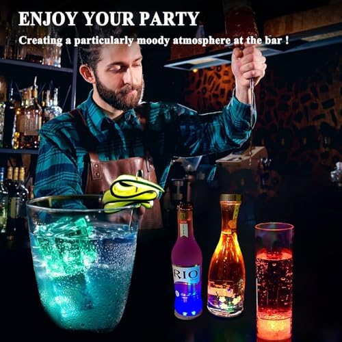LED Drink Coasters, 60 Pack Multicolor, Round, EVA Material, 3