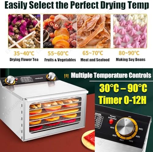 Dehydrator Machine, 400W/800W, 8 Trays