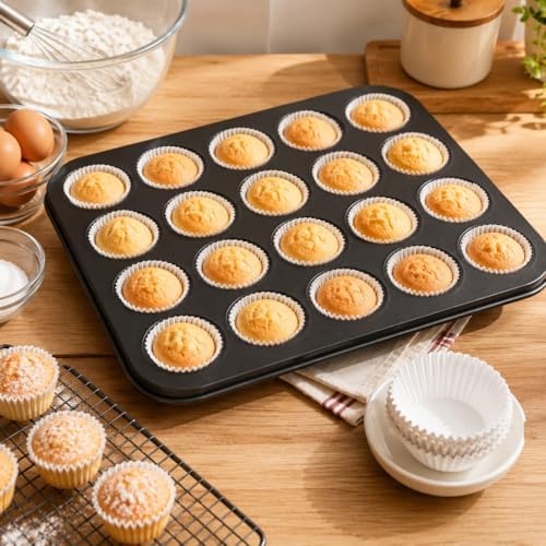 24 Cup Mini Muffin Pan Nonstick Carbon Steel Mini Cupcake Baking Tray
