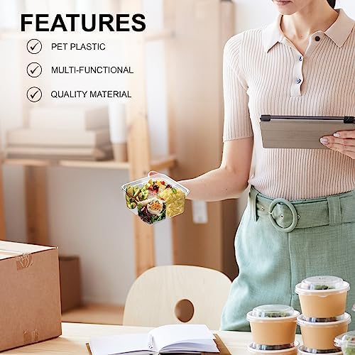 MT Products Clear 4 Compartment Meal Prep 6" x 6" - Disposable Divided