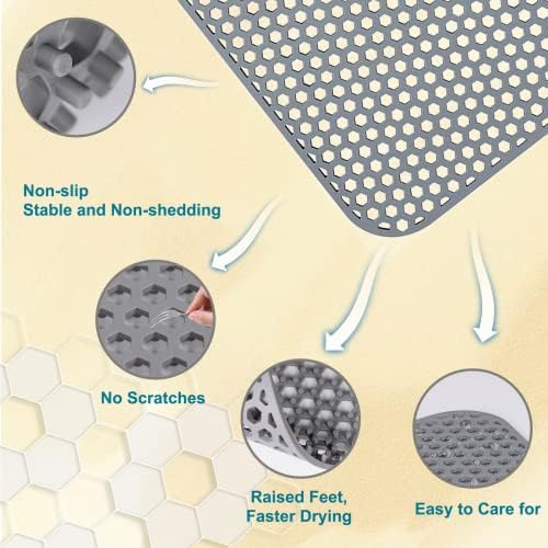 Bestjing Silicone Sink Protector, 26" x 14", Gray