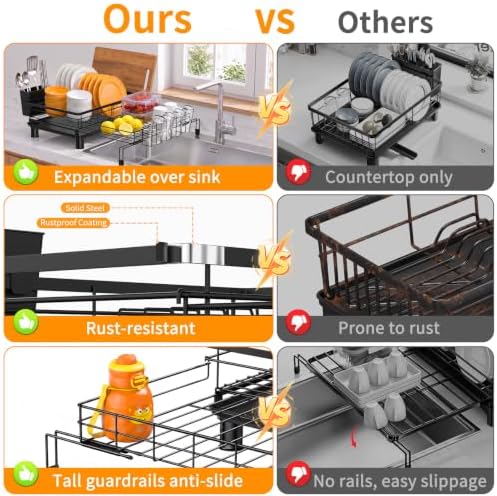 Expandable Stainless Steel Over-Sink Dish Drying Rack