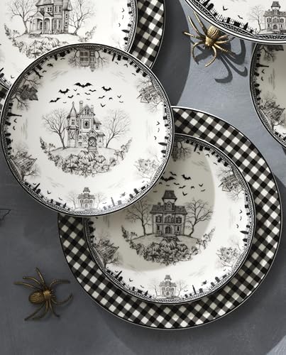 Lenox Haunted Village Accent Plates, Set Of 4, Assorted, Service For 4