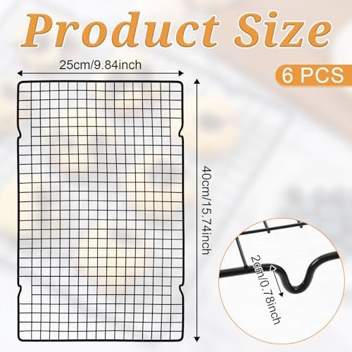 6Pcs 16x10 Inch Cooling Racks, Stainless Steel Baking Rack with