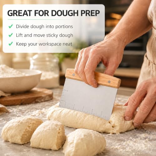 Heavy-Duty Stainless Steel Bench Scraper & Dough Cutter – Multipurpose