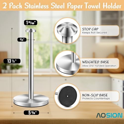 AOSION 2Pack Stainless Steel Paper Towel Holder