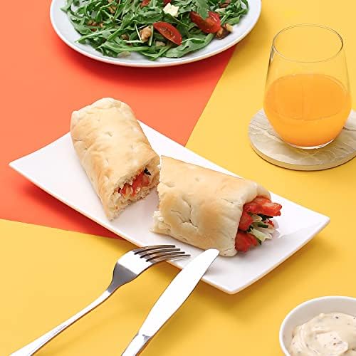 LIFVER Serving Platter, White Rectangle Plates Set of 4, 10 Inches