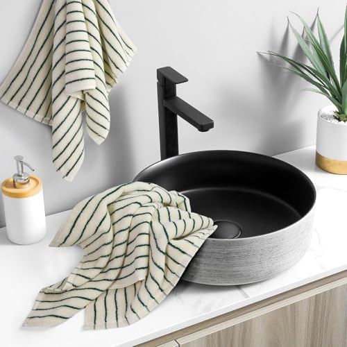 Jacquotha Green Striped Hand Towels for Kitchen, Vintage Bathroom