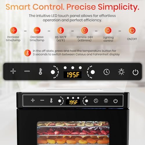Food Dehydrator, 8 Stainless Steel Trays, 400W