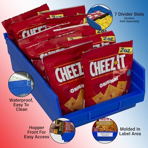 Akro-Mils 30150 Shelf Bins, 12"x8"x4", Blue, 12-Pack