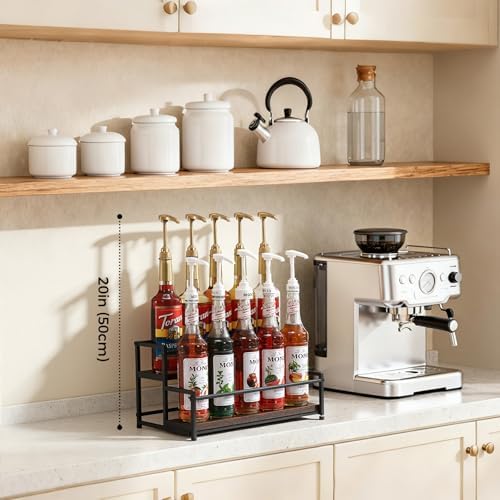 Coffee Syrup Rack Organizer, 2-Tier 10-Bottle Holder